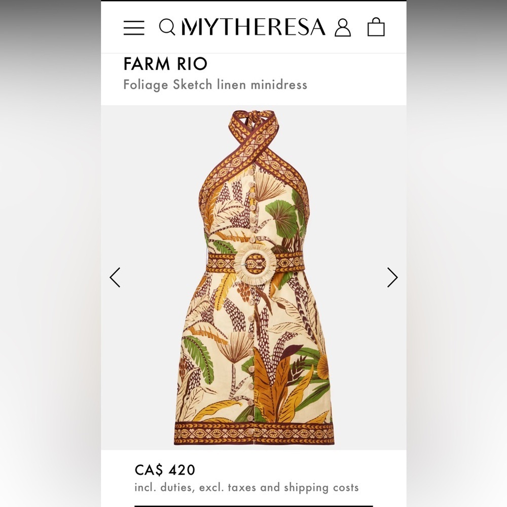 FARM RIO
Foliage Sketch linen minidress NWT - Picture 6 of 11